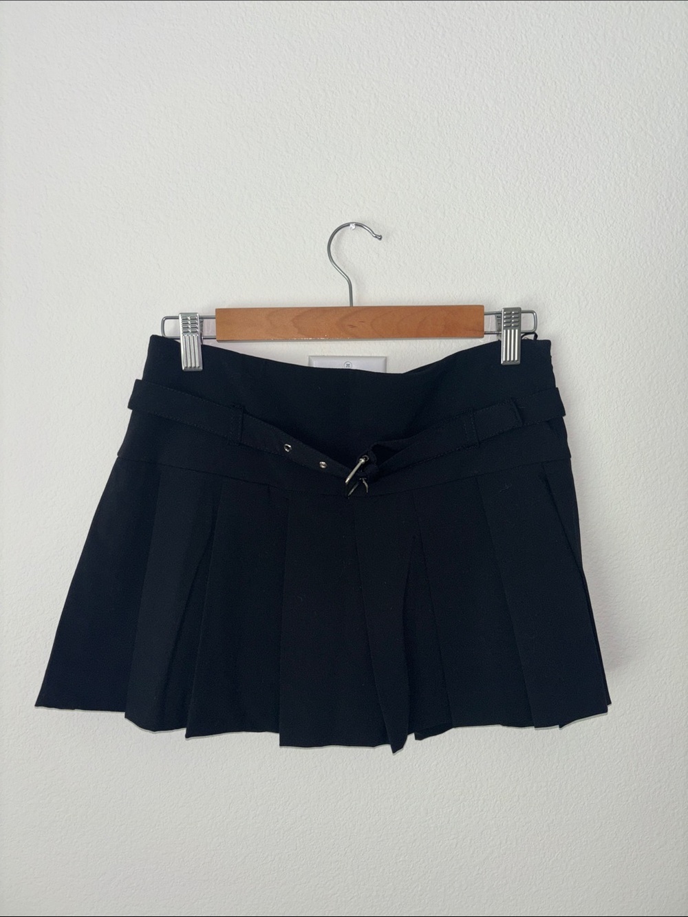 Zara | Black Pleated Mini Skort with Belt